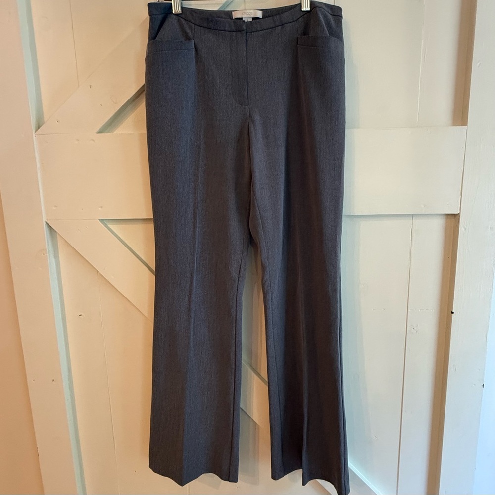 Chicos Womens Dress Pants 1 (US 8) Regular Heather Grey Metro Wide Leg Trousers